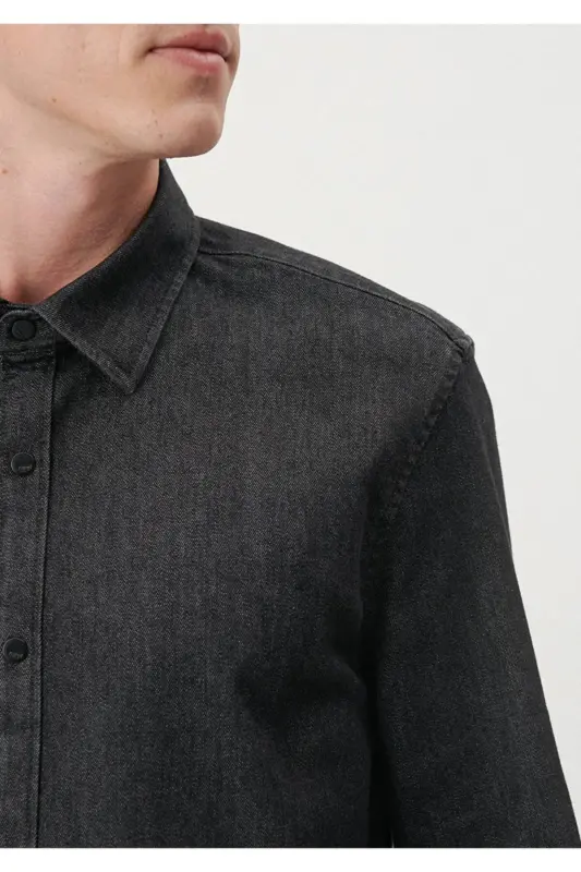 Полосатая Черная Рубашка Regular Fit / Normal Kesim 02 - 4