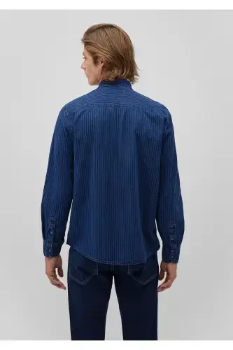 Полосатая джинсовая рубашка Slim Fit / узкий крой 0210882- - 4