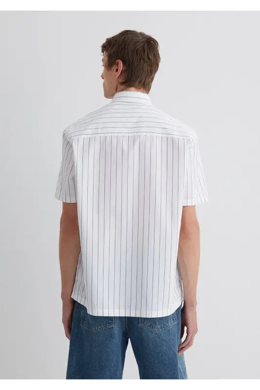 Полосатая Серая Рубашка Regular Fit / Normal Kesim 0211 - 5