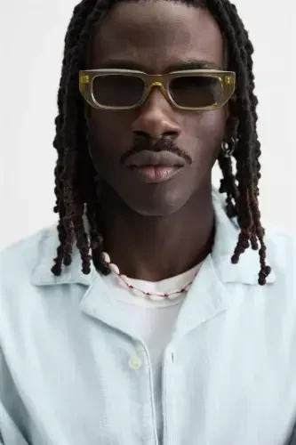 ПОЛОСАТАЯ ЖАККАРДОВАЯ РУБАШКА - Светло-голубой - 5