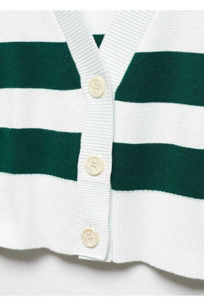 Полосатый кардиган с V-образным вырезом - 5