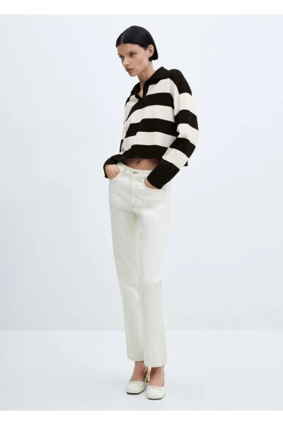 Полосатый свитер с воротником-поло - MANGO (1)