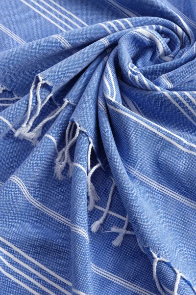 Полотенце Belda Royal Blue с полосками - 95x185 - Modazone (1)