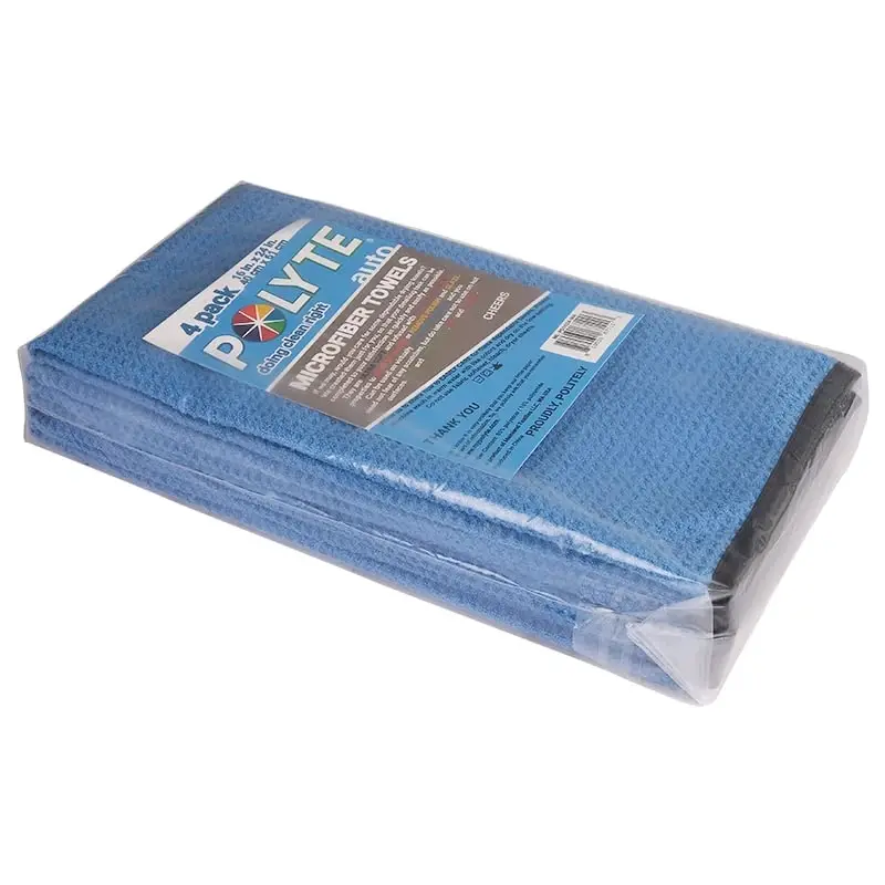 Полотенце для сушки из микрофибры POLYTE Elite (16x24, 4 шт., вафельное, синее) - 5