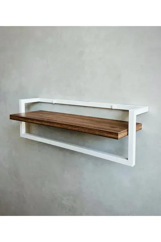 Полотенцедержатель Полка для ванной Мыльница Вешалка для шали Полотенцедержатель Органайзер для ванной и кухни Современная стильная полка-Белая - 7