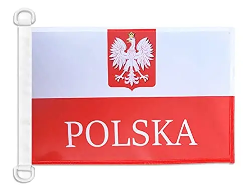 Polsha burgut alternativi NAUTICAL Bayrog'i 18'' x 12'' - Polsha gerbi bayroqlari 30 x 45 sm. - Qayiq uchun banner 12x18 dyuym - AZ FLAG 