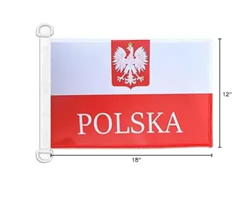 Polsha burgut alternativi NAUTICAL Bayrog'i 18'' x 12'' - Polsha gerbi bayroqlari 30 x 45 sm. - Qayiq uchun banner 12x18 dyuym - AZ FLAG - 5