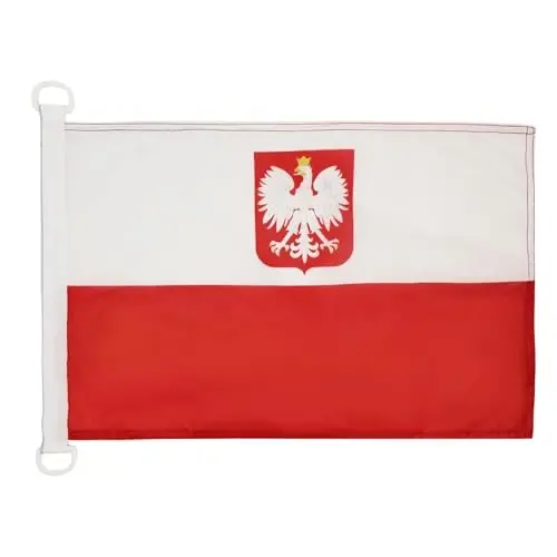 Polsha fuqarolik dengiz bayrog'i NAUTICAL Flag 18'' x 12'' - Polsha savdo bayroqlari 30 x 45 sm. - Qayiq uchun banner 12x18 dyuym - AZ FLAG - AZ FLAG (1)
