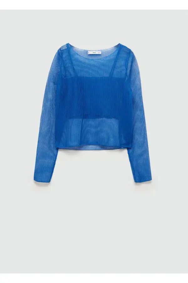 Полупрозрачная блуза-комбинезон со свитером - 3