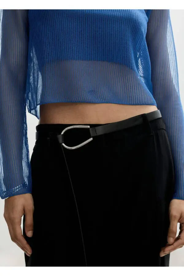 Полупрозрачная блуза-комбинезон со свитером - 5