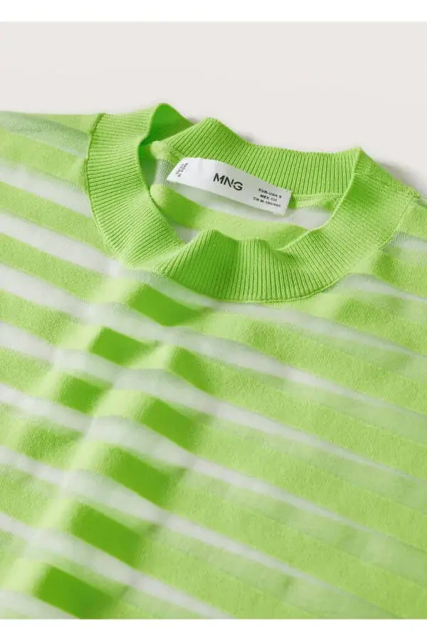 Полупрозрачный трикотажный свитер - 7