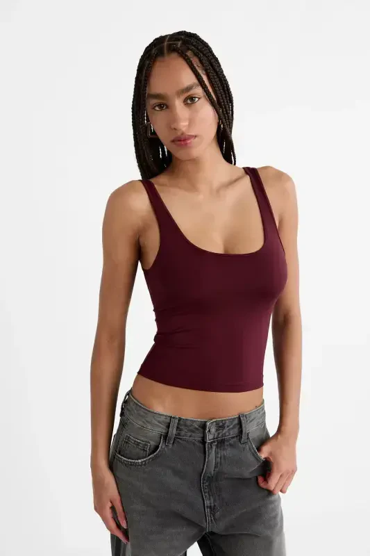 Polyamide t-shirt-Burgundy - 1