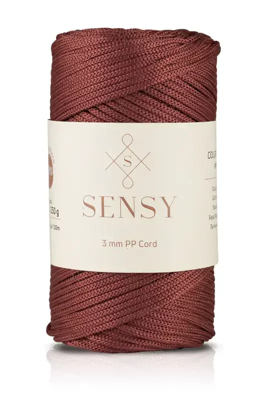 Polyester Makrame Ipi 3 Mm 250 Gram Makrame Ip Gul Kurusu 120 Metr Supla Ip Va Çanta Ipligi-Gul Kurusu - SENSY