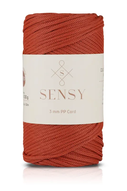 Polyester Makrome İp 3 Mm 250 Gram Makrome İpi Kiremit 120 Metre Supla İp Ve Çanta İpliği-Kiremit - 1