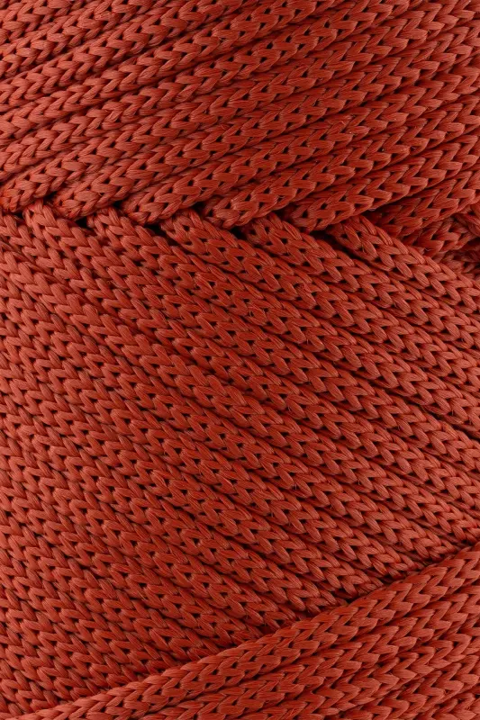 Polyester Makrome İp 3 Mm 250 Gram Makrome İpi Kiremit 120 Metre Supla İp Ve Çanta İpliği - Kiremit - 2