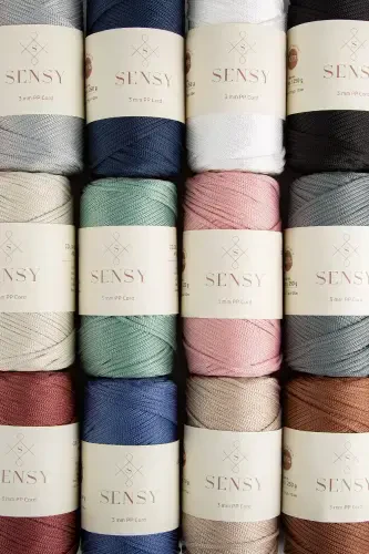 Polyester Makrome İpi 3 Mm 250 Gram Makrome İp Gül Kurusu 120 Metre Supla İp Ve Çanta İpliği-Gül Kurusu - 7