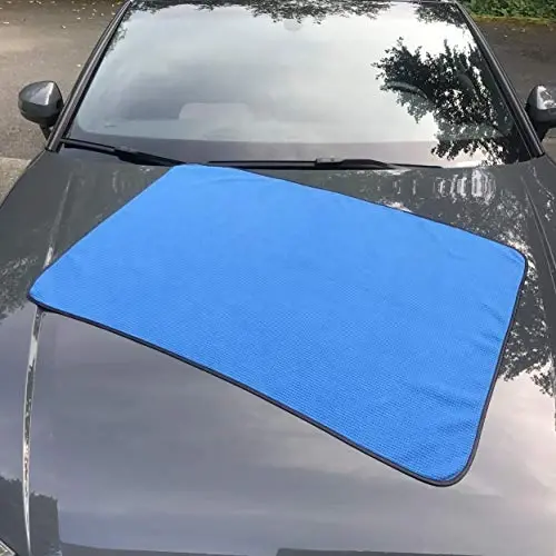 POLYTE Elite Microfiber Drying Towel (25x36, 2 Pack, Waffle, Blue) - 3