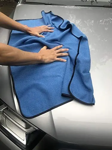 POLYTE Elite Mikrofiber Kurulama Havlusu (25x36, 2'li Paket, Waffle, Mavi) - 4