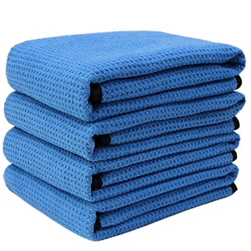 POLYTE Elite Mikrofiber Quritgich Sochiq (16x24, 4 Dona, Vafli, Moviy) - 1