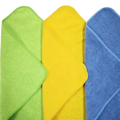POLYTE Microfiber Cleaning Cloth, 12 x 16 in, Blue, Green, Yellow, 24 Pack - 2