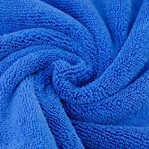 POLYTE Premium Microfiber Cleaning Towel,16x16 in 36 Pack (Blue,Gray,Yellow) - 4