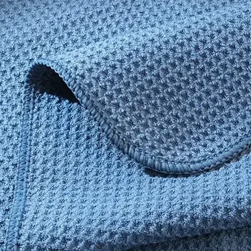 POLYTE Premium Microfiber Kitchen Dish Cloth Waffle Weave 12 Pack (12x12 in, Dark Blue, Gray, Off White) - 5