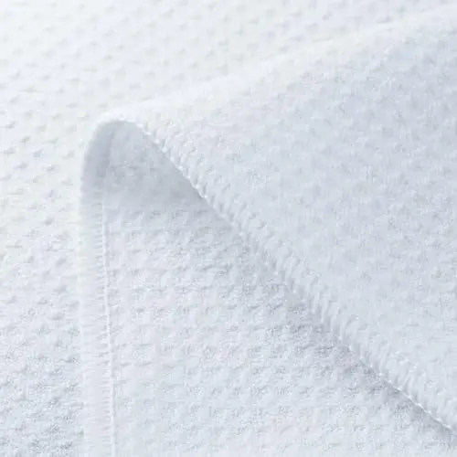POLYTE Premium Microfiber Oshxona Idish Qo'l Sochiq Waffli To'qima 12 Dona (16x28 dyuym, Oq) - 5