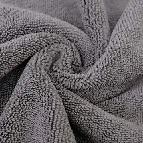 POLYTE Premium Microfiber Tozalash Sochigi, 16x16 dyuym 36 dona (Moviy, Kulrang, Sariq) - 3