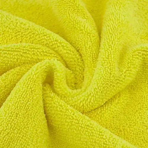 POLYTE Premium Microfiber Tozalash Sochigi, 16x16 dyuym 36 dona (Moviy, Kulrang, Sariq) - 5