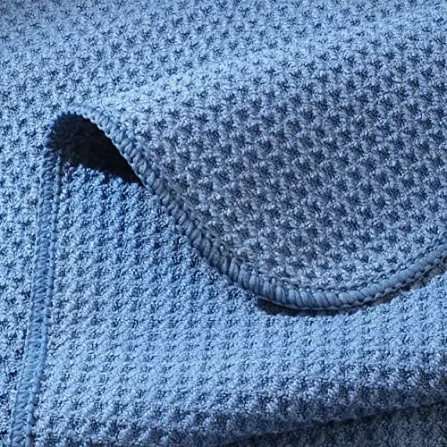 POLYTE Premium Microfiber Kitchen Dish Hand Towel Waffle Weave 12 Pack (16x28 in, Dark Blue, Gray, Off White) - 5