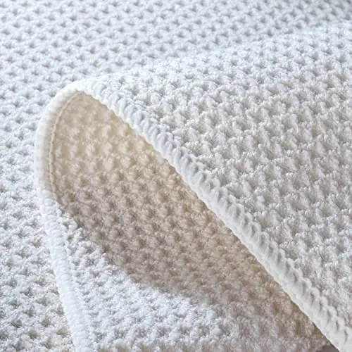 POLYTE Premium Microfiber Kitchen Dish Hand Towel Waffle Weave 12 Pack (16x28 in, Dark Blue, Gray, Off White) - 3