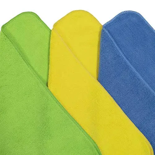 POLYTE Premium Microfiber Cleaning Towel,16x16 in 36 Pack (Blue,Green,Yellow) - 2