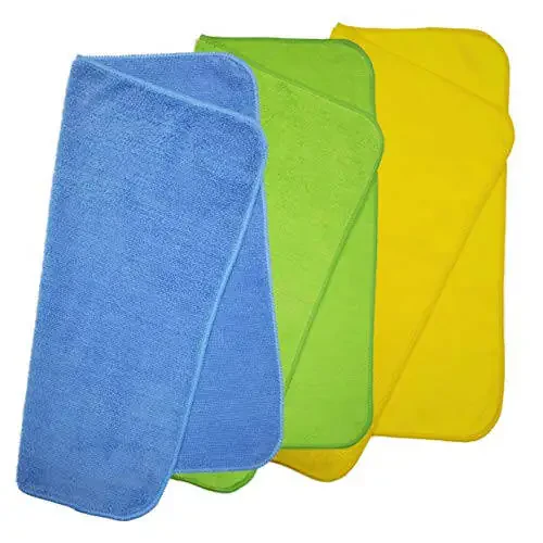 POLYTE Premium Microfiber Cleaning Towel,16x16 in 36 Pack (Blue,Green,Yellow) - 3