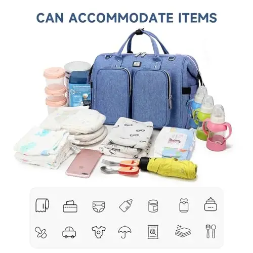 Pomelo Best Multifunctional Diaper Bag Totes with Changing Pad & Stroller Straps, Large Portable Newborn Baby Bags, Unisex and Stylish Travel Diaper Backpacks for Mom and Dad, Green - 6