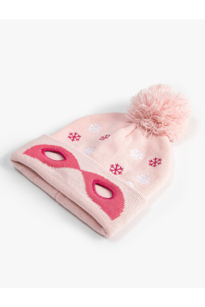 Pompom beanie, window detail mask. - 5