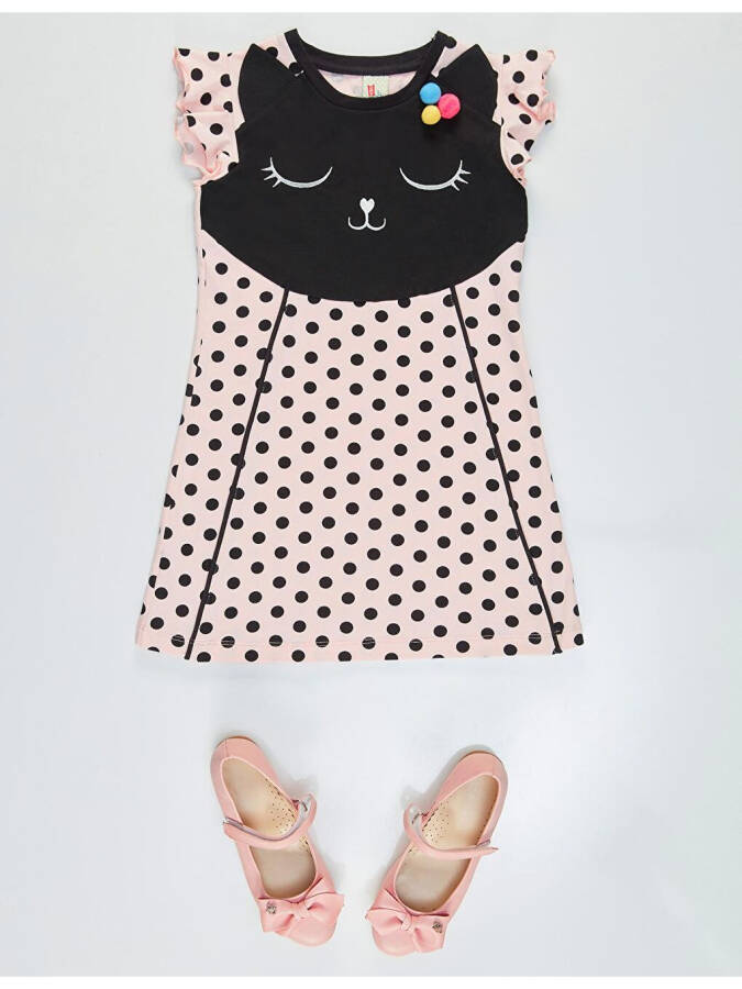 Pompom Dotted Cat Girl Dress - 3