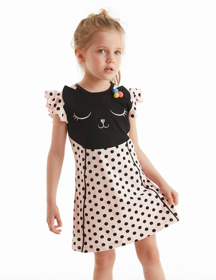 Pompom Dotted Cat Girl Dress - 6