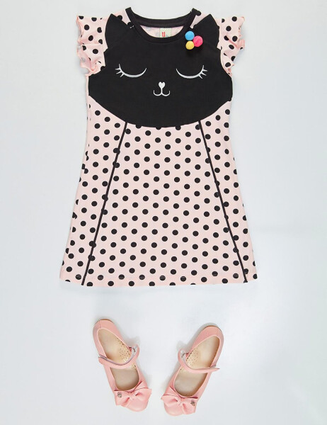 Pompom Dotted Cat Girl Dress - 8