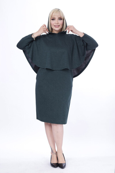 Poncho Pocketed Two Piece Winter Dress 24c-2443 - MODAYIZ