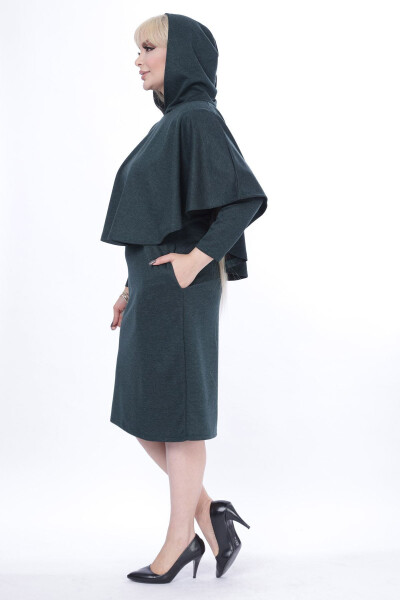 Poncho Pocketed Two Piece Winter Dress 24c-2443 - 5