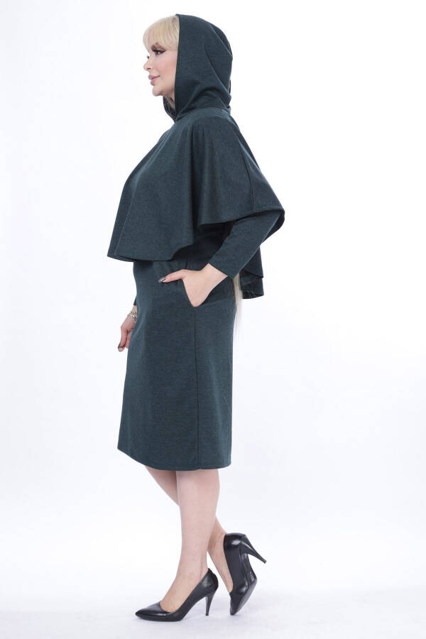 Poncho Pocketed Two Piece Winter Dress 24c-2443 - 5