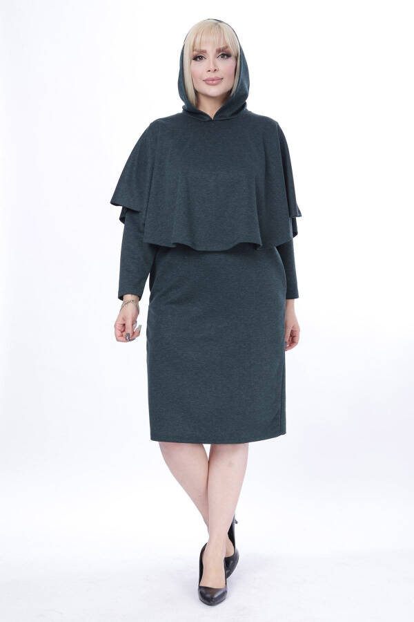 Poncho Pocketed Two Piece Winter Dress 24c-2443 - 8