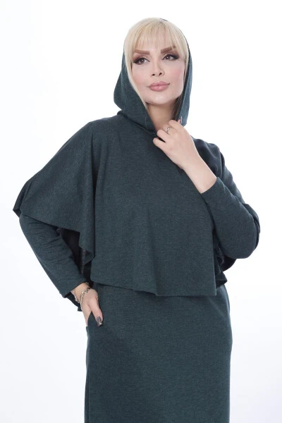 Poncho Pocketed Two Piece Winter Dress 24c-2443 - Modazone (1)