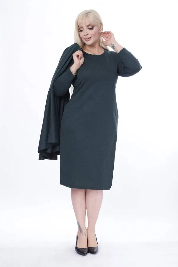 Poncho Pocketed Two Piece Winter Dress 24c-2443 - 3