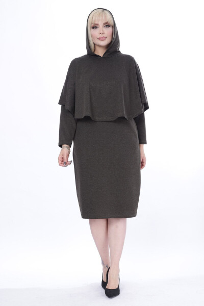 Poncho Pocketed Two Piece Winter Dress 24d-2445 - MODAYIZ