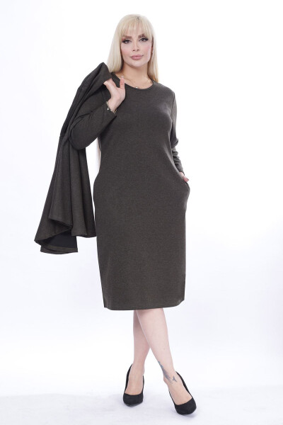 Poncho Pocketed Two Piece Winter Dress 24d-2445 - 3