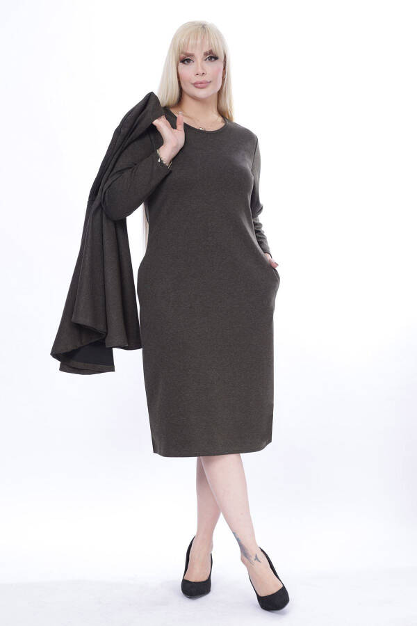 Poncho Pocketed Two Piece Winter Dress 24d-2445 - 3