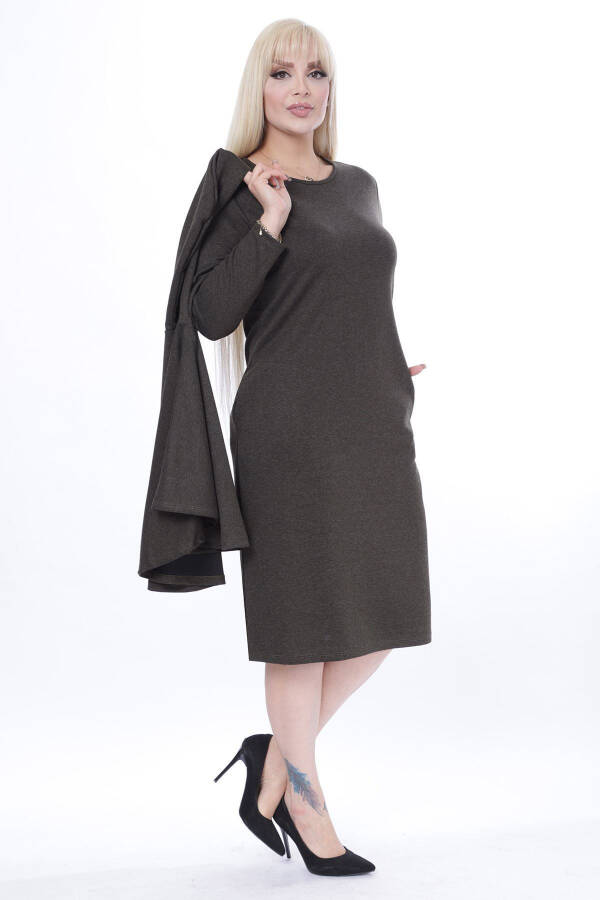 Poncho Pocketed Two Piece Winter Dress 24d-2445 - 5