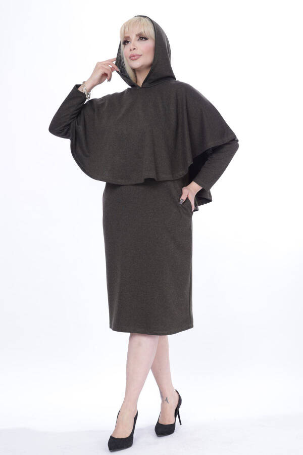 Poncho Pocketed Two Piece Winter Dress 24d-2445 - 8