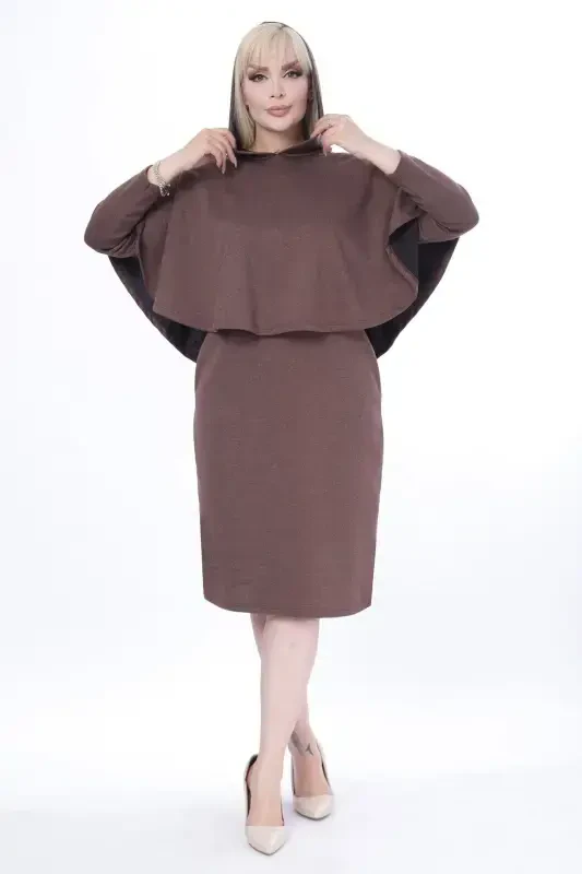 Poncho Pocketed Two Piece Winter Dress 4a-2441 - 1